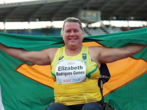 Beth Gomes conquistou o tricampeonato mundial com a marca de 17,22m no lançamento de disco F53